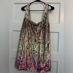 Let me be brand, Anthropologie pink sequin dress